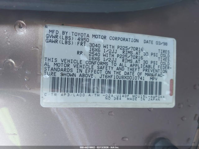 1999 LEXUS RX 300 JT6HF10U8X0010741 Photo 8