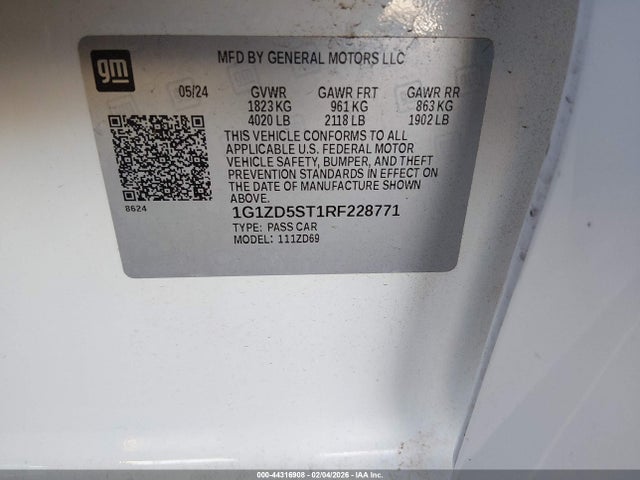 1G1ZD5ST1RF228771 Chevrolet Malibu Fwd 1lt