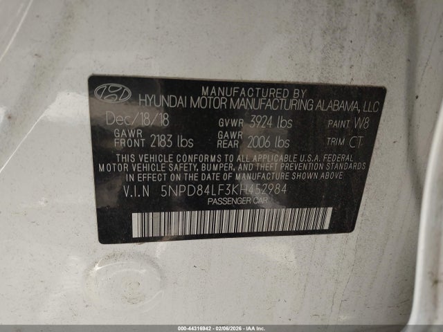 2019 HYUNDAI ELANTRA 5NPD84LF3KH452984 Photo 8