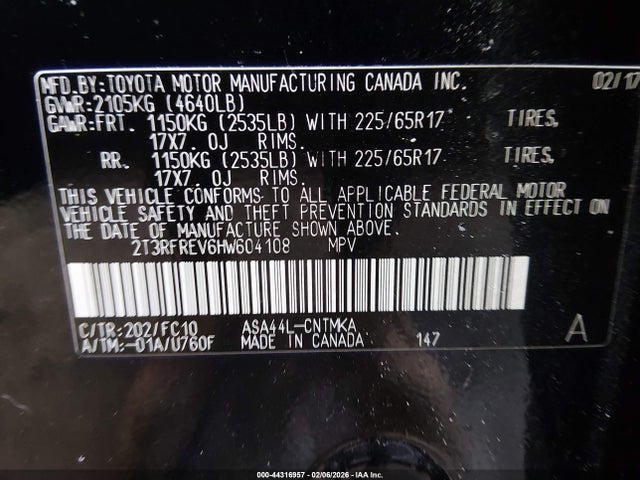 Toyota Rav4 Xle 2017 2T3RFREV6HW604108 Image 9