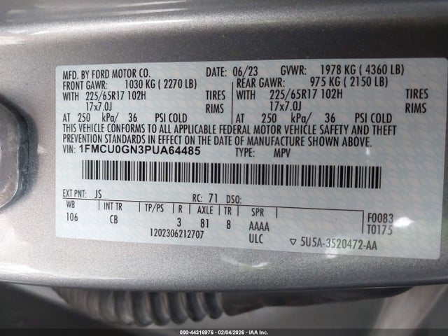 Ford Escape Active 2023 1FMCU0GN3PUA64485 Image 9
