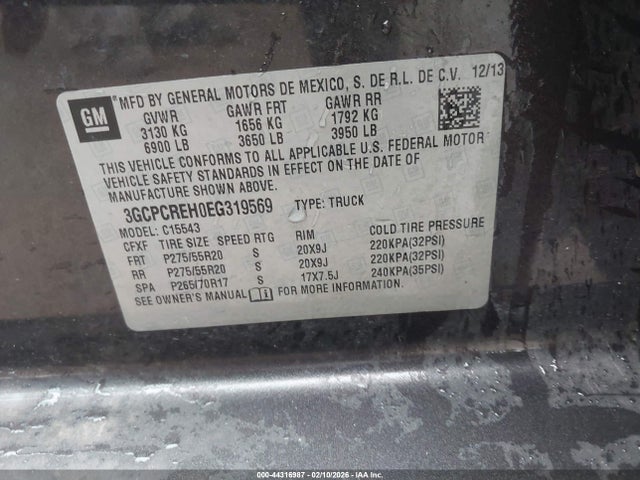 3GCPCREH0EG319569 Chevrolet Silverado 1500 1lt