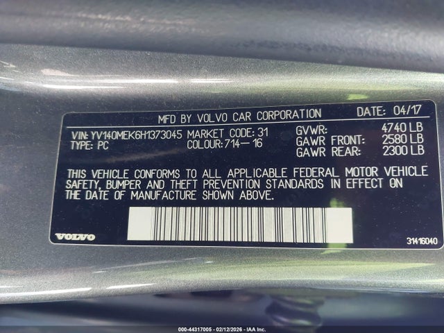 2017 VOLVO V60 YV140MEK6H1373045 Photo 8