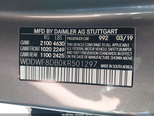 Mercedes-Benz C 300 2019 WDDWF8DB0KR501297 Image 9