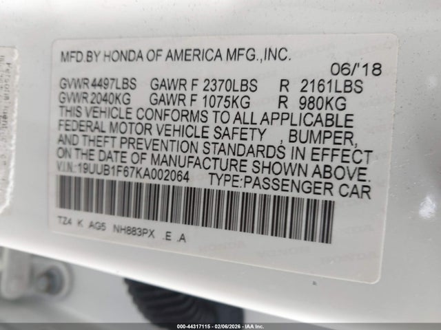 2019 ACURA TLX 19UUB1F67KA002064 Photo 8