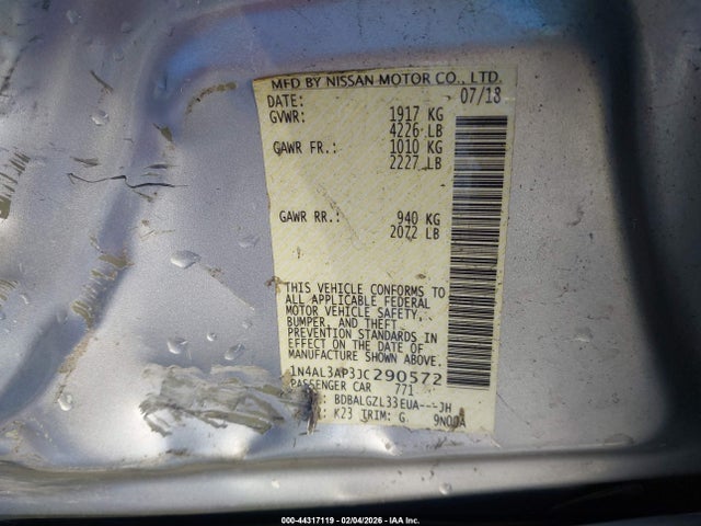 1N4AL3AP3JC290572 Nissan Altima 2.5 S