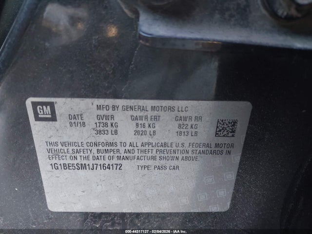 Chevrolet Cruze Lt Auto 2018 1G1BE5SM1J7164172 Image 9
