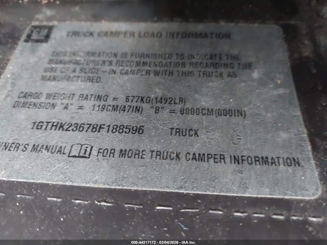 Aukcja sprzedaży 2008 Gmc Sierra 2500hd Slt, vin: 1GTHK23678F188596, numer aukcji: 44317172