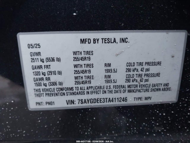 7SAYGDEE3TA411246 Tesla Model Y Long Range Launch Series/premium All-wheel Drive