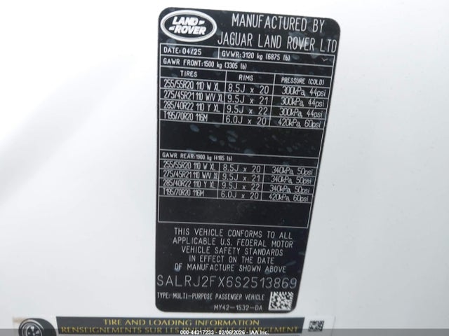 SALRJ2FX6S2513869 Land Rover Discovery P300 S