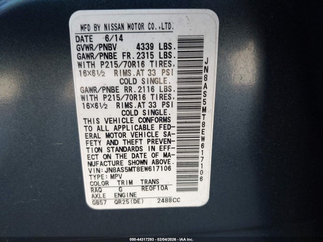 Nissan Rogue Select S 2014 JN8AS5MT8EW617106 Image 9