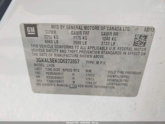 2013 GMC TERRAIN 2GKALSEK0D6272857 Photo 8
