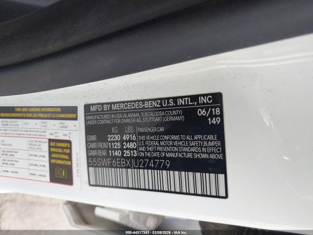 2018 MERCEDES-BENZ AMG C 43 55SWF6EBXJU274779 Photo 8
