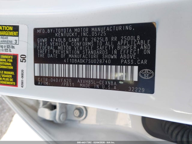 4T1DBADK7SU028740 Toyota CAMRY LE