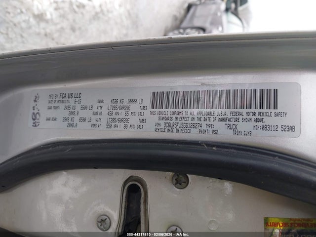 2016 Ram 2500 Laramie მანქანა იყიდება აუქციონზე, vin: 3C6UR5FJ5GG126274, აუქციონის ნომერი: 44317410
