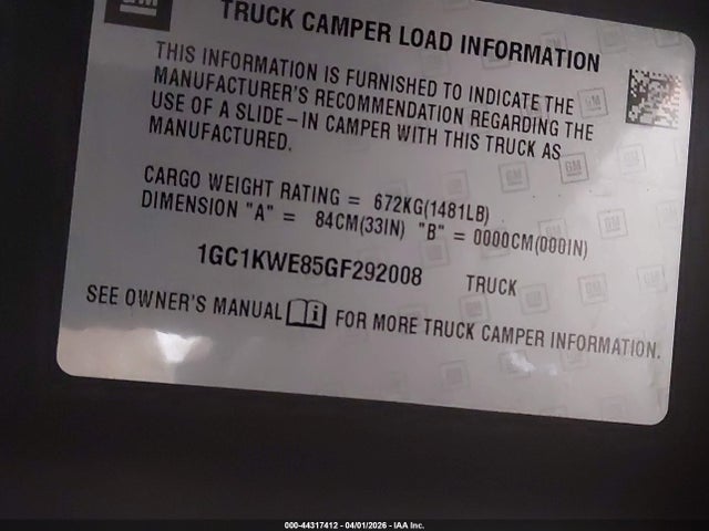 1GC1KWE85GF292008 Chevrolet Silverado 2500hd Ltz