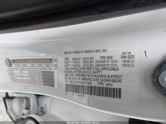 Aukcja sprzedaży 2019 Acura Rdx Advance Package, vin: 5J8TC2H74KL004928, numer aukcji: 44317426