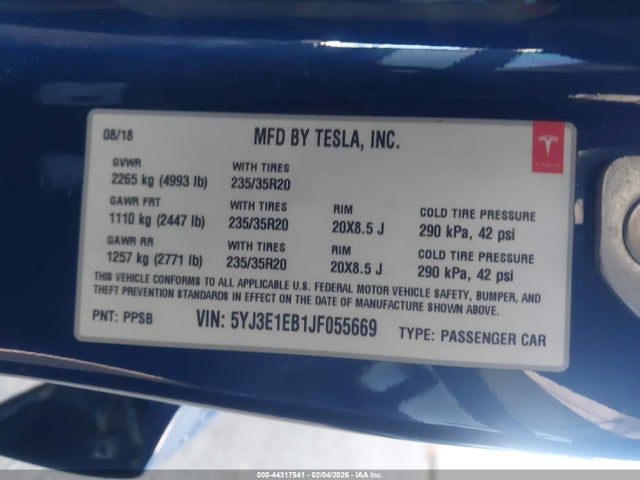 2018 TESLA MODEL 3 5YJ3E1EB1JF055669 Photo 8