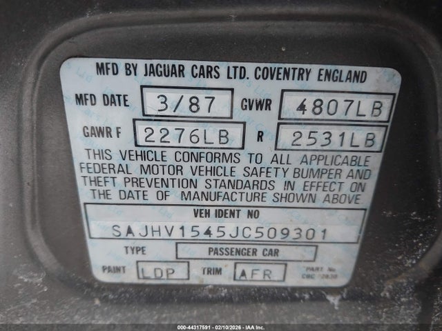 1988 JAGUAR XJ6 SAJHV1545JC509301 Photo 8