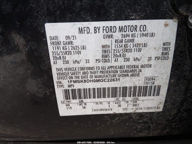 2021 FORD EXPLORER 1FMSK8DH0MGC22631 Photo 8