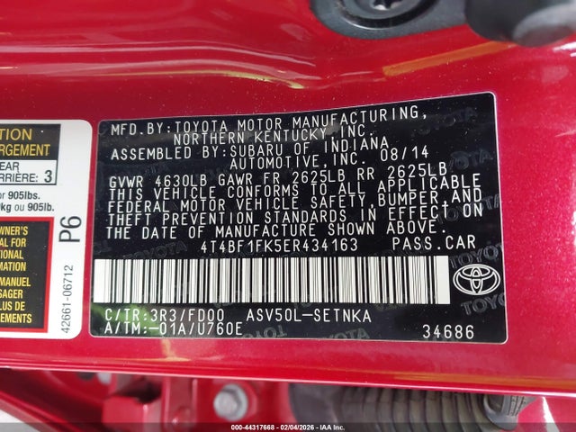 Toyota CAMRY LE 2014 4T4BF1FK5ER434163 Image 9