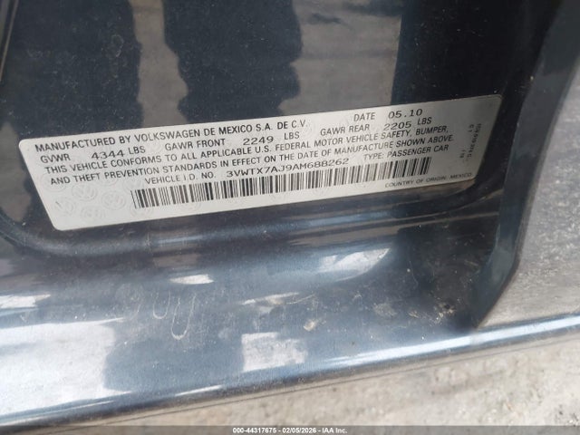 2010 VOLKSWAGEN JETTA 3VWTX7AJ9AM688262 Photo 8