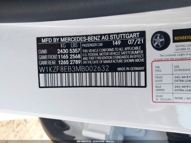 W1KZF8EB3MB002632 Mercedes-Benz E 350 4matic