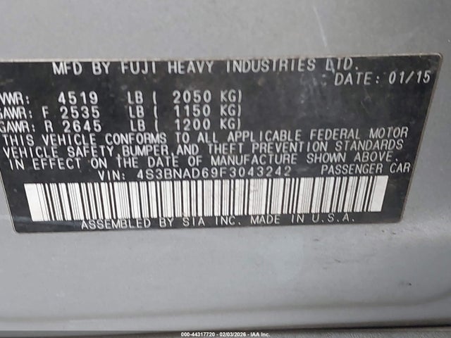 4S3BNAD69F3043242 Subaru Legacy 2.5i Premium