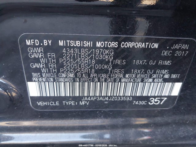 2018 MITSUBISHI OUTLANDER SPORT JA4AP3AU4JZ033593 Photo 8