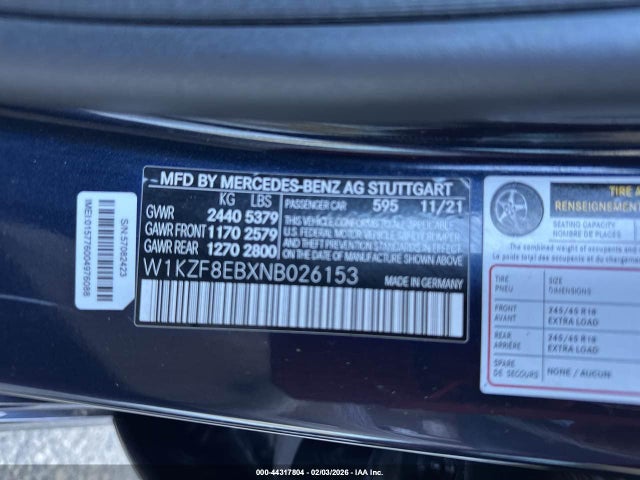 2022 MERCEDES-BENZ E 350 W1KZF8EBXNB026153 Photo 8