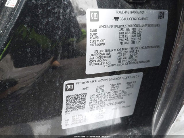 Auction sale of the 2023 Gmc Sierra 1500 4wd  Short Box Denali, vin: 3GTUUGED7PG288003, lot number: 44317818