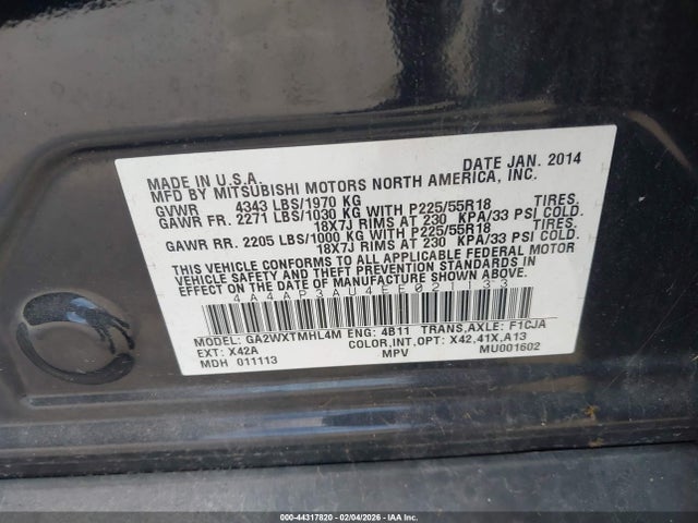 2014 MITSUBISHI OUTLANDER SPORT 4A4AP3AU4EE021133 Photo 8