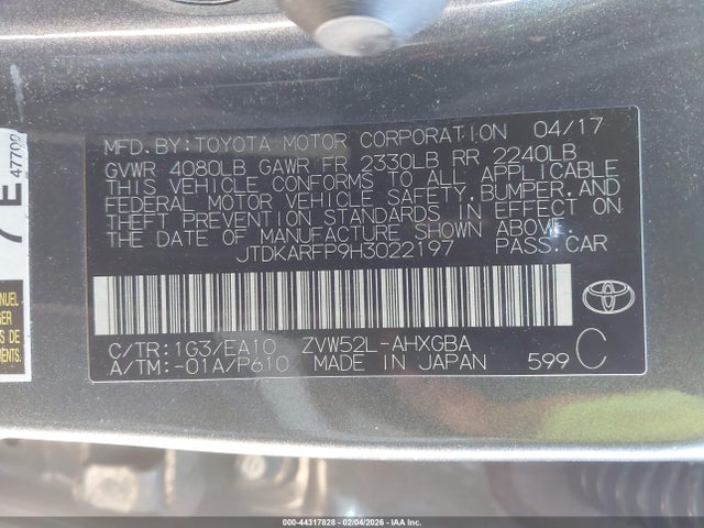 Toyota Prius Prime Premium 2017 JTDKARFP9H3022197 Image 9