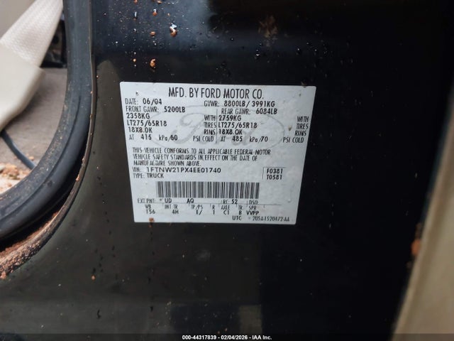2004 FORD F-250 1FTNW21PX4EE01740 Photo 8