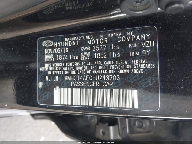 2017 HYUNDAI ACCENT KMHCT4AE0HU243703 Photo 8