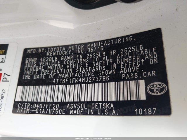Toyota CAMRY SE 2017 4T1BF1FK4HU273786 Image 9