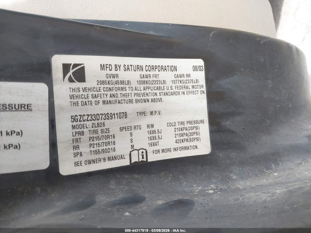 2003 SATURN VUE 5GZCZ33D73S911078 Photo 8