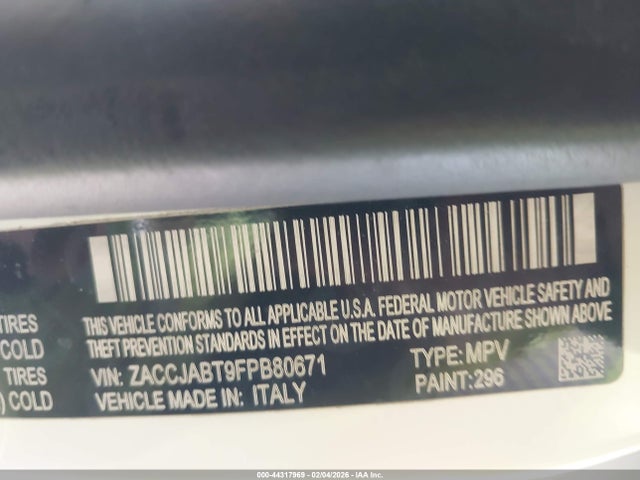 ZACCJABT9FPB80671 Jeep Renegade Latitude