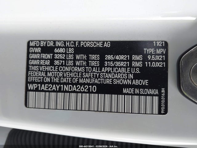 2022 PORSCHE CAYENNE E-HYBRID WP1AE2AY1NDA26210 Photo 8