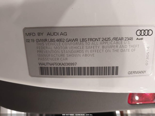 2019 AUDI A5 WAUTNAF50KA036997 Photo 8