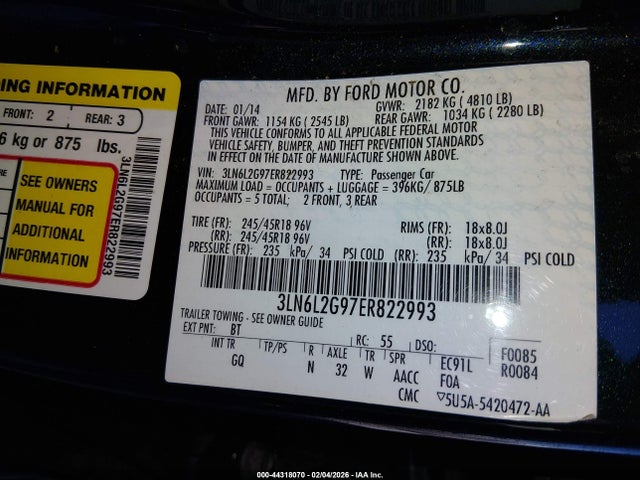 Lincoln MKZ 2014 3LN6L2G97ER822993 Image 9