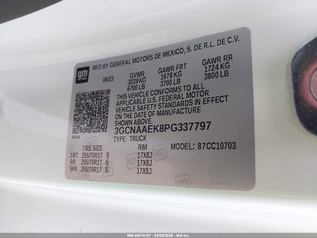 3GCNAAEK8PG337797 Chevrolet Silverado 1500 2wd Standard Bed Wt