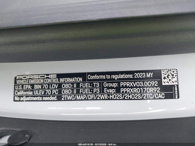 WP0BB2A97PS233108 Porsche 911 Edition 50 Years Porsche Design/targa 4 Gts/targa 4s