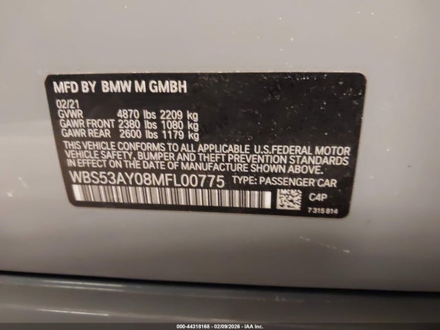 2021 BMW M3 WBS53AY08MFL00775 Photo 8