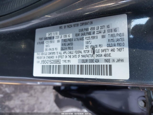 Продажа на аукционе авто 2016 Mazda Cx-5 Grand Touring, vin: JM3KE4DY5G0899652, номер лота: 44318190