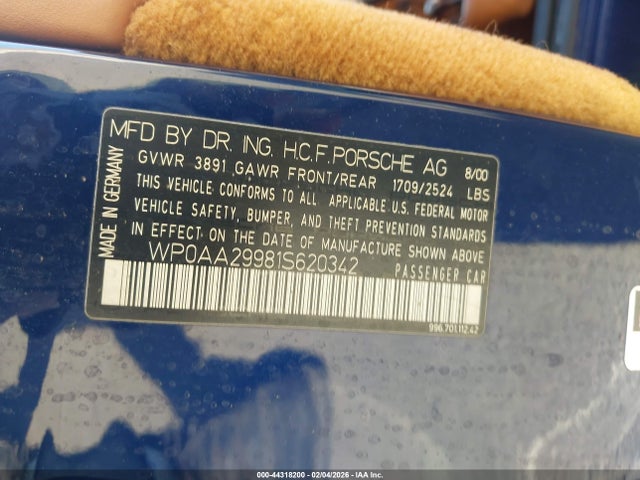 2001 PORSCHE 911 WP0AA29981S620342 Photo 8