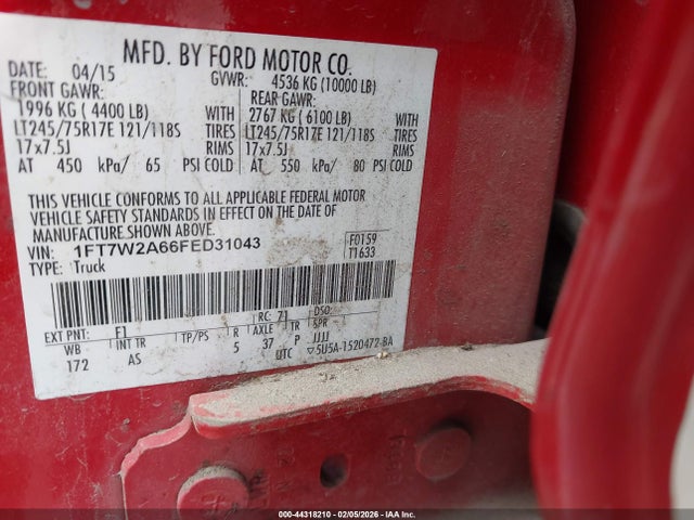 Ford F-250 Xl 2015 1FT7W2A66FED31043 Image 9