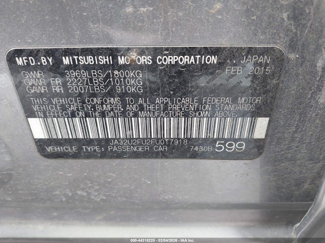 2015 MITSUBISHI LANCER JA32U2FU2FU017918 Photo 8