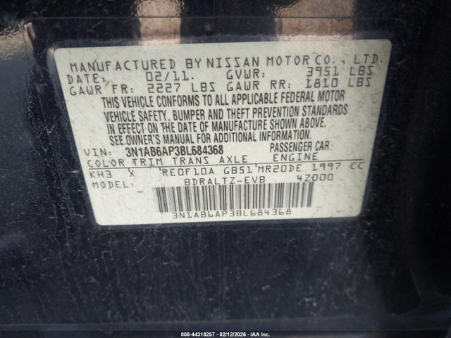 2011 NISSAN SENTRA 3N1AB6AP3BL684368 Photo 8