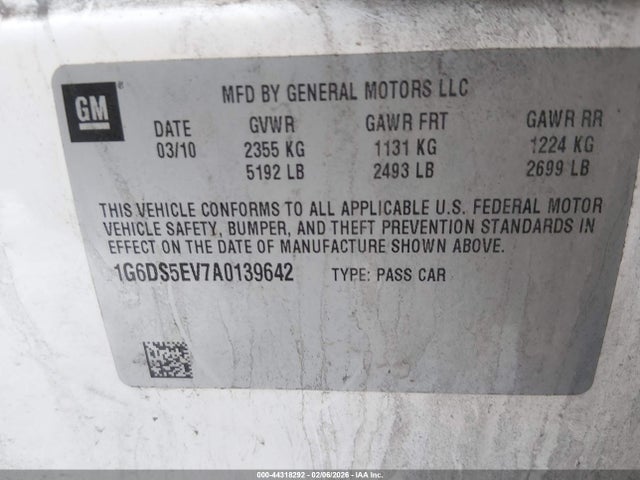 Продажа на аукционе авто 2010 Cadillac Cts Premium, vin: 1G6DS5EV7A0139642, номер лота: 44318292